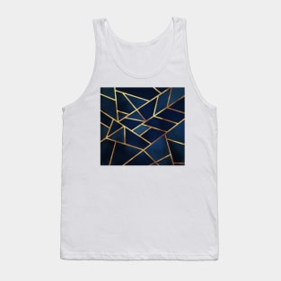 Navy Gold Geometric Tank Top